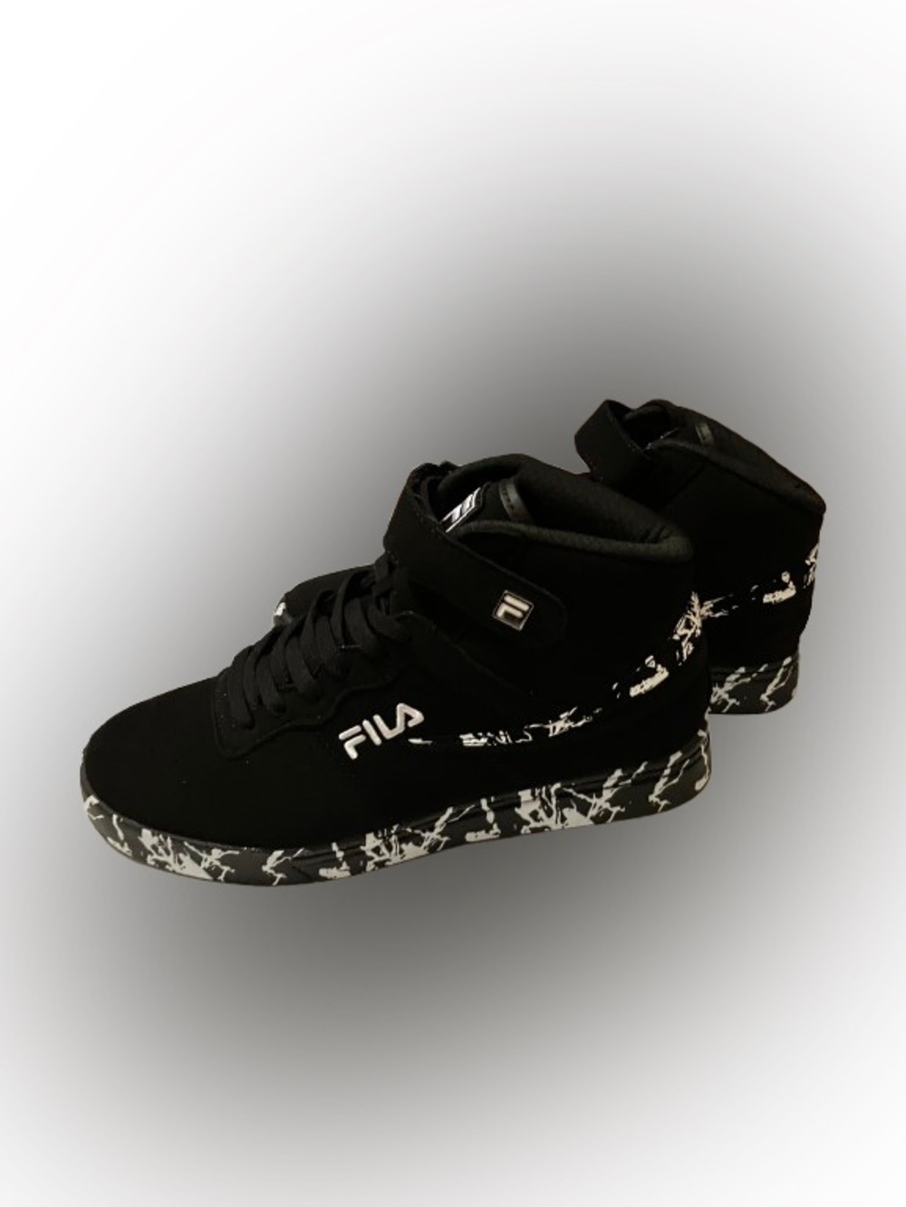 New without Tags Fila Vulc 13 Marble high-top sneaker women size 7 Black/White - Picture 8 of 12